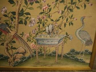 Framed Handpainted Chinese Wallpaper At 1stdibs