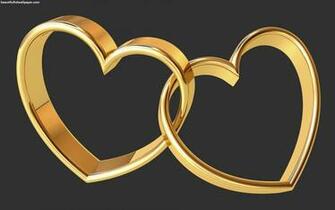 Golden Couple Hearts Love Beautiful HD Wallpaper