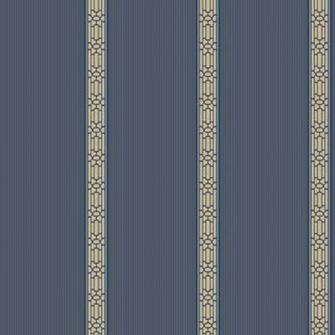 Navy Blue Oriental Banding Stripe Wallpaper Wall Sticker Outlet