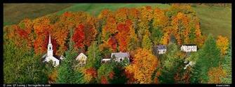And Houses Amongst Trees In Fall Foliage Vermont New England Usa