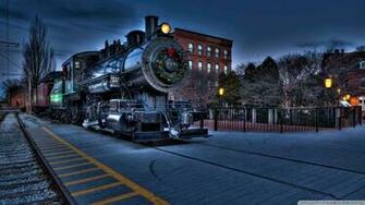 Wallpaper Christmas City Locomotive Railway 1080p HD