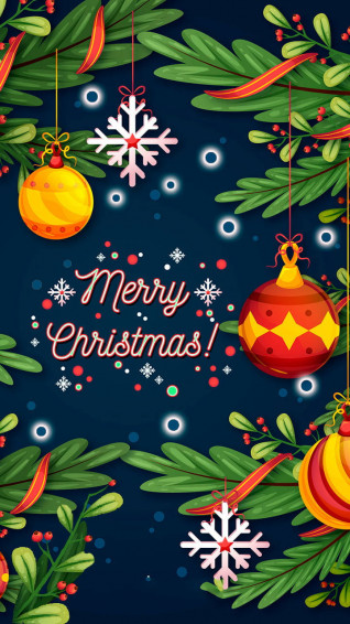 Decorative Merry Christmas iPhone Wallpaper