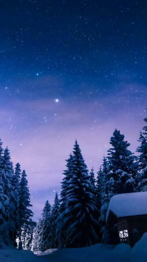 Quiet Cabin In Winter iPhone Wallpaper