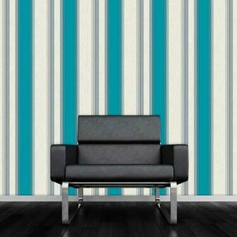 Shop By Style Stripe Synergy Teal And White Wallpaper