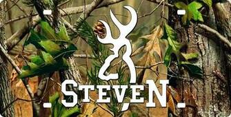 Camo Browning Logo Wallpaper With Name In White