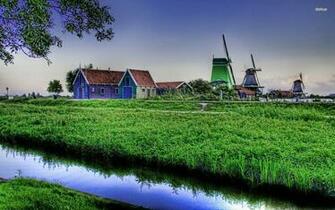 Windmills In Netherlands Wallpaper