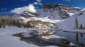 Windows Background Snow Mountain Lake Wallpaper X