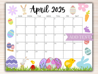 April Calendar With Holidays Printable Wallpaper