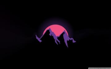 Mountain Sunset Cartoon Background Ultra HD Desktop