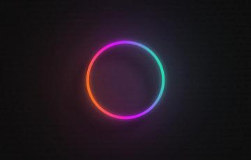 Wallpaper Round Gradient Neon Sign Circle