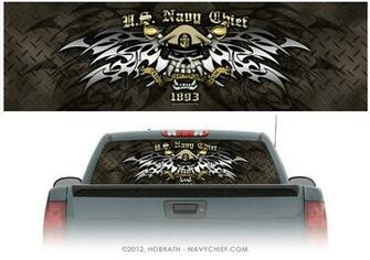 Navy Chief Skull W Tribal Art The Chosen Few Rear Window