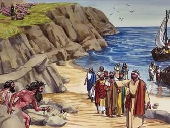 BibleImage Jesus Heals The Demoniacs Sails To