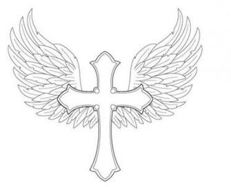 Cross And Angel Wings Wallpaper With By