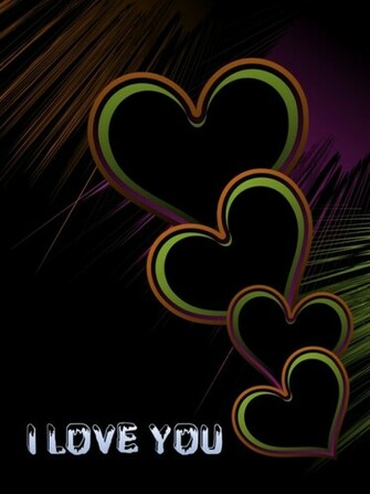 Colorful Hearts On Black Background Elsoar