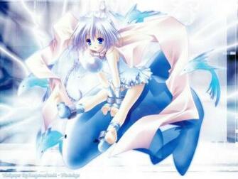 Cute Anime Chibi Girl Blue Hair With Dolphins