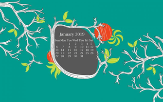 January Desktop Calendar Wallpaper