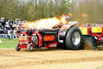 Tractor Pulling Race Racing Hot Rod Rods Fire F Wallpaper