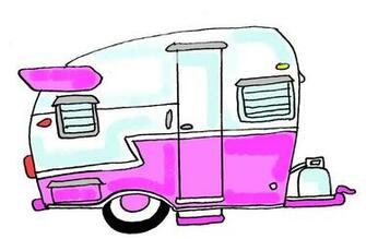 Cartoon Vintage Camper Trailers