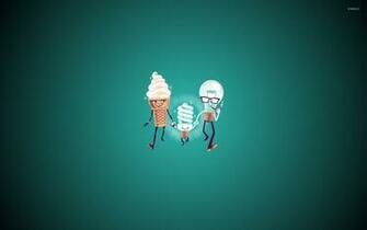 Ice Cream And Bulb Family Wallpaper Funny
