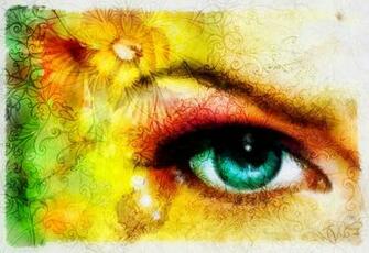 Beautiful Illustration Blue Goodness Women Eyes Beaming Up