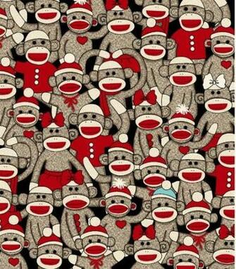 Socky Sock Monkeys On A Black Background