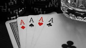 Poker Aces Combination Excitement Chips Wallpaper