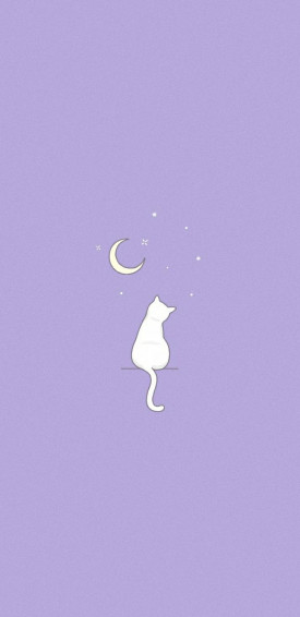 Cute Cat Wallpaper Purple Phone iPhone