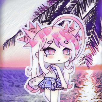 A Girl With Pink Hair And Palm Tree Wallpaper