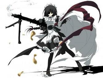 Video Games Machine Gun Guns Gloves Dress Maids Smoke Long