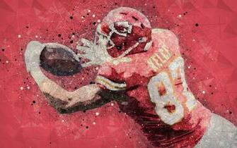 Wallpaper Travis Kelce 4k Geometric Art Nfl Kansas