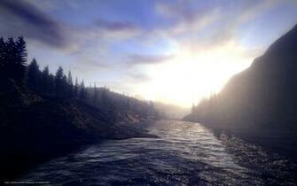 Wallpaper Alan Wake Lake Koldron Mountains Forest Desktop