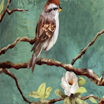 Chinese Style Oil Painting Flowers Birds Wallpaper Mural Bvm Home