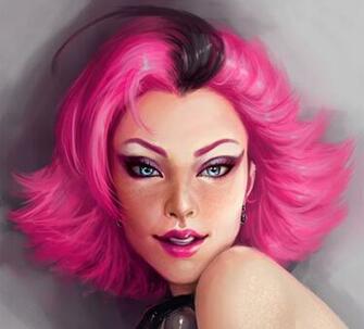 Photo Smile Hair Face Girls Fantasy Pink Color Pictorial