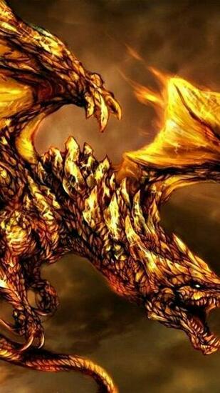 Fire Fantasy Flying Dragon HD Wallpaper