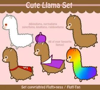 Cute Llama Set By Fluff Tan