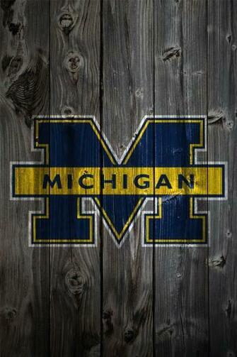 Michigan Logo Weathered Wood iPhone Wallpaper Oh Hail Yes