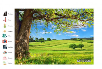 Spring Nature Trees Green Grass Hills Vinyl Backdrop