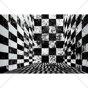 Checkered Black And White Wallpaper Border