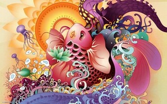 The Abstract Wallpaper Koi In Myspace Background