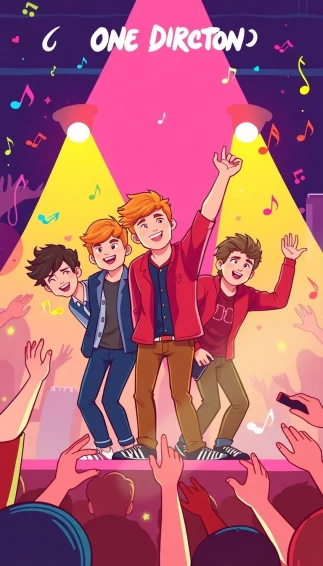 One Direction Cartoon Wallpaper