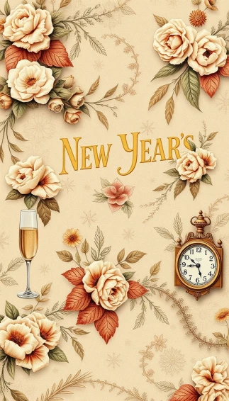 Victorian New Years Wallpaper