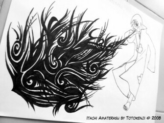 Itachi Amaterasu Lineart By Totokenji