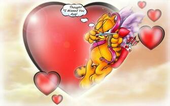 Hurts Cartoon Cat Comic Cupid Garfield Hearts Love Valentine