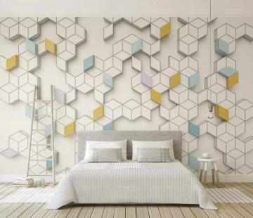 Amazon Murwall Geometric Wallpaper Honeycomb Pattern Wall