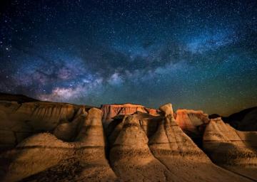 Landscape Nature Milky Way Galaxy Starry Night Desert