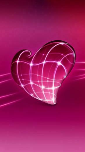 Pink Glossy Heart Wallpaper iPhone
