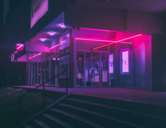 Purple Aesthetic Laptop Lights Wallpaper