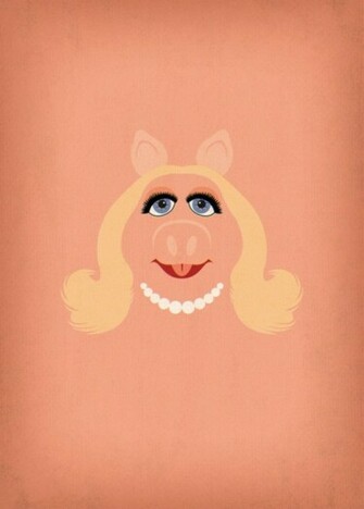 The Muppet Show Miss Piggy Minimalist Retro Style Home W