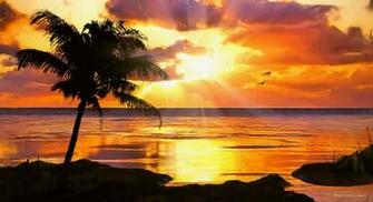 Beautiful Sunset On A Tropical Island Created By Danmarcreations
