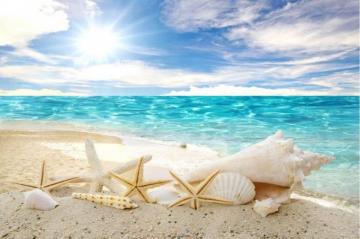 Custom 3d Photo Wall Paper Blue Ocean Beach Tv Backdrop Landscape